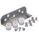 Mild Steel Universal Bracket with 3 Nylon Rollers (12.7mm OD) & Fixings