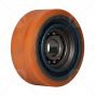 Polyurethane Guide Roller (95mm OD) with Self Aligning (Cycloidal) Bearing and Cast Iron Core