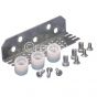 Mild Steel Universal Bracket with 3 Nylon Rollers (12.7mm OD) & Fixings