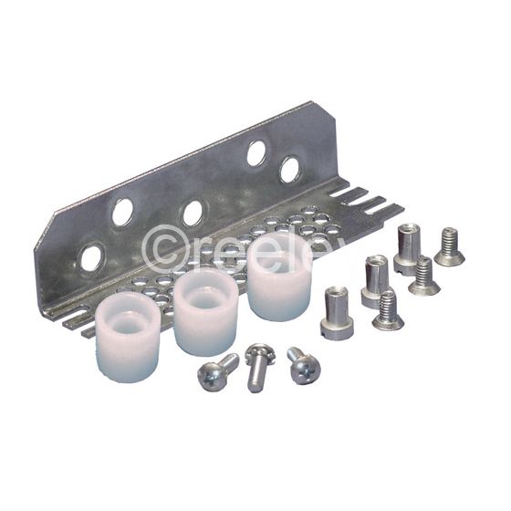 Mild Steel Universal Bracket with 3 Nylon Rollers (12.7mm OD) & Fixings