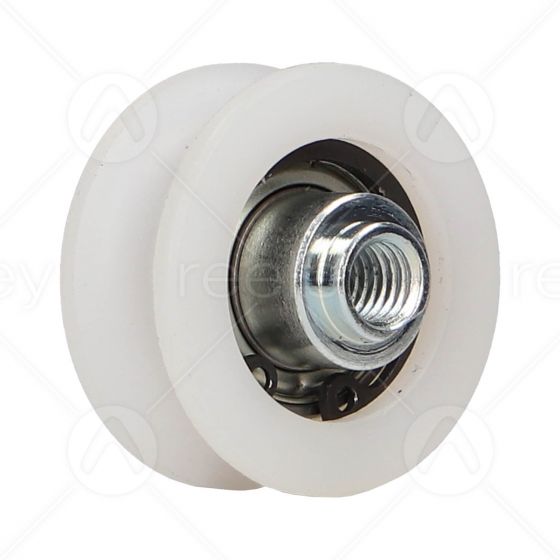 Nylon Door Hanger Roller with M8 Tapped Insert (Curved Track)